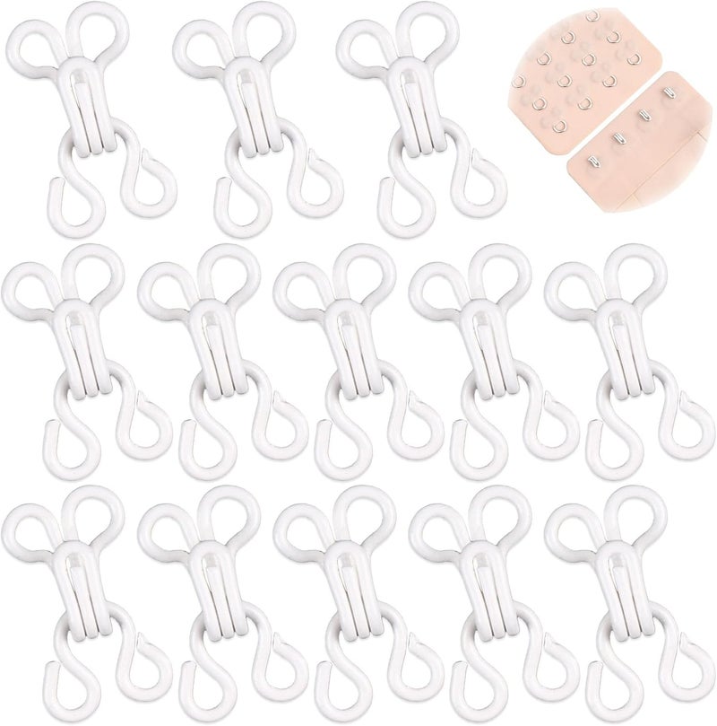 PECMER 100 Set Sewing Hooks and Eyes Closure Copper Hooks and Eyes for Sewing Clothing Bra Hooks Replacement, Hook & Eye Sewing -White 1#(13mm) - Image 1